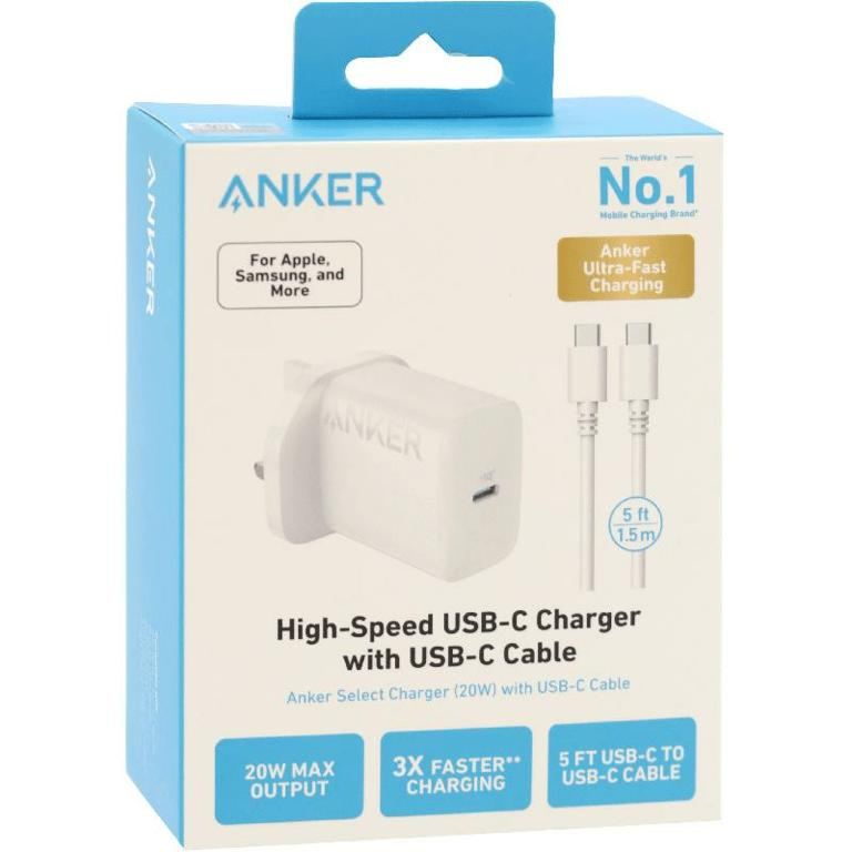Anker 20W Wall Charger with USB-C Cable