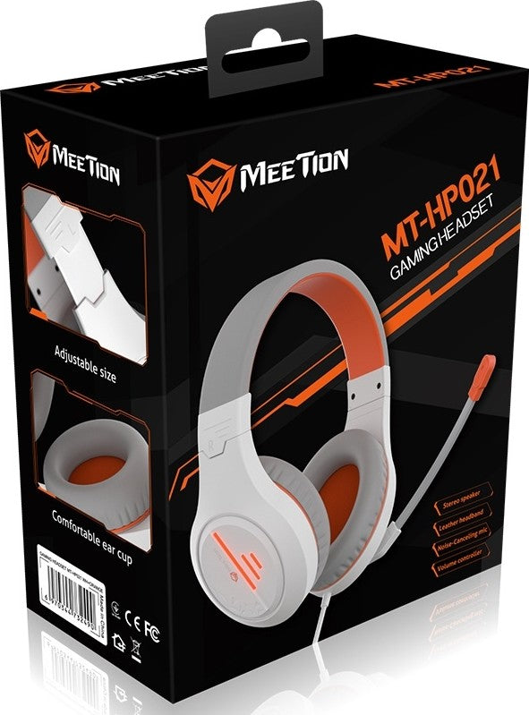 Meetion MT-HP021 Stereo Gaming Headset with Mic Backlit – Black whait
