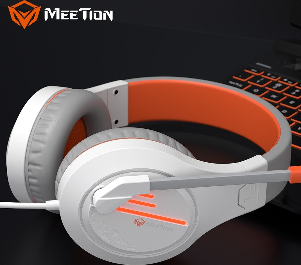 Meetion MT-HP021 Stereo Gaming Headset with Mic Backlit – Black whait