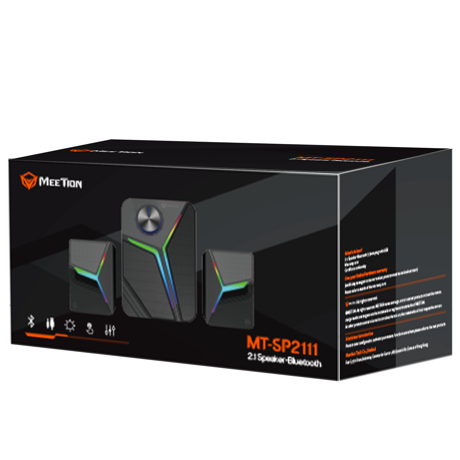 Meetion MT-SP20111 2.1 Speaker 15W RGB and Bluetooth Speaker