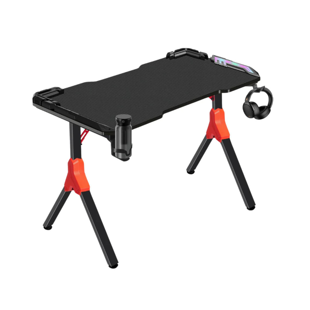 Computer Gaming Table Desk Y3-1400 1.4M (140 Cm) With Cup Holder, Headphone Hook, Armor, Cable Management & Handle Stand
