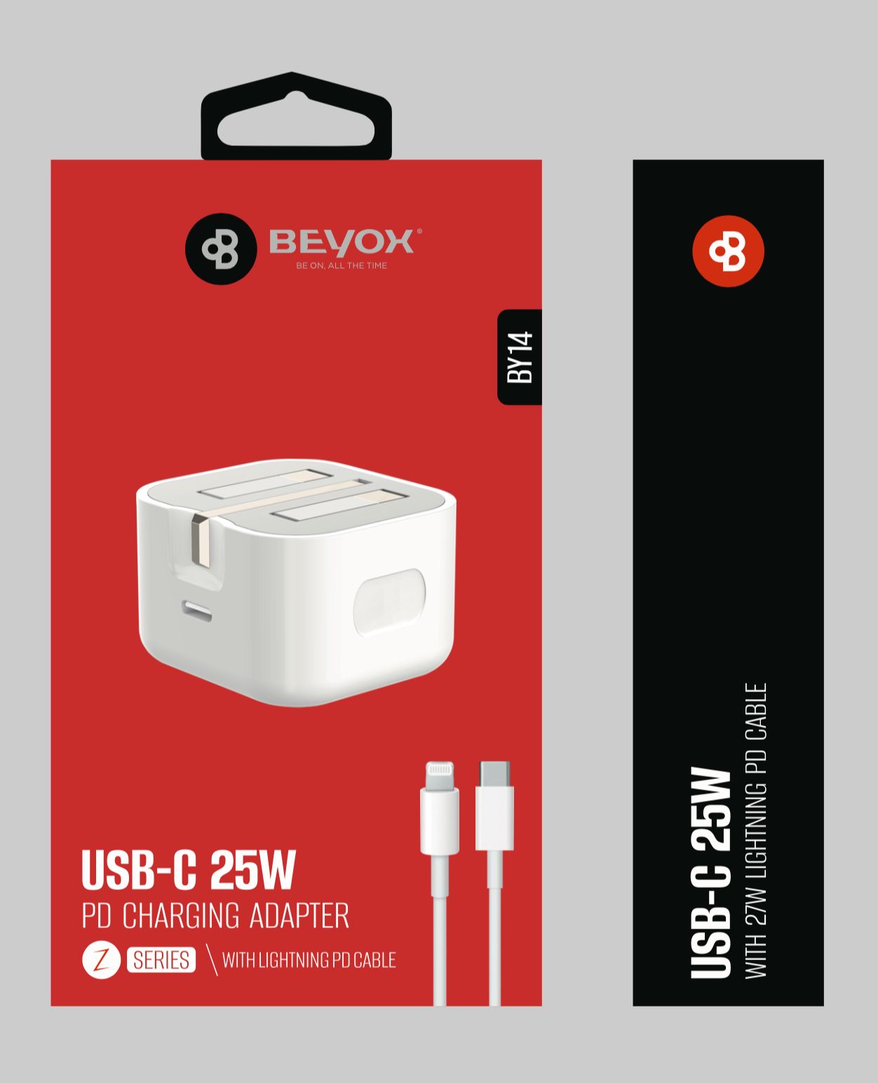 Beyox BY14 USB-C 25W Fast Charger LIGHTNING CABLE
