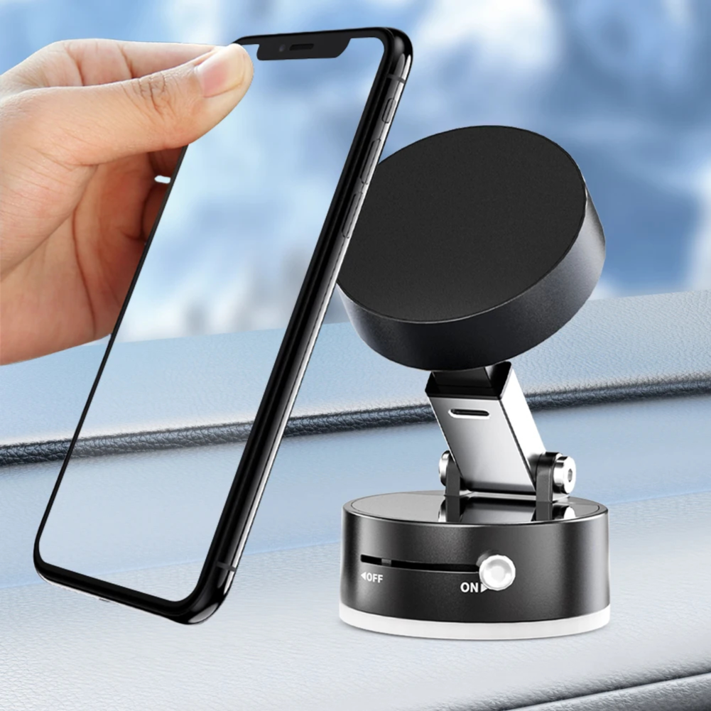 Vacuum Suction Phone Holder Dual Sided Magnetic Mount