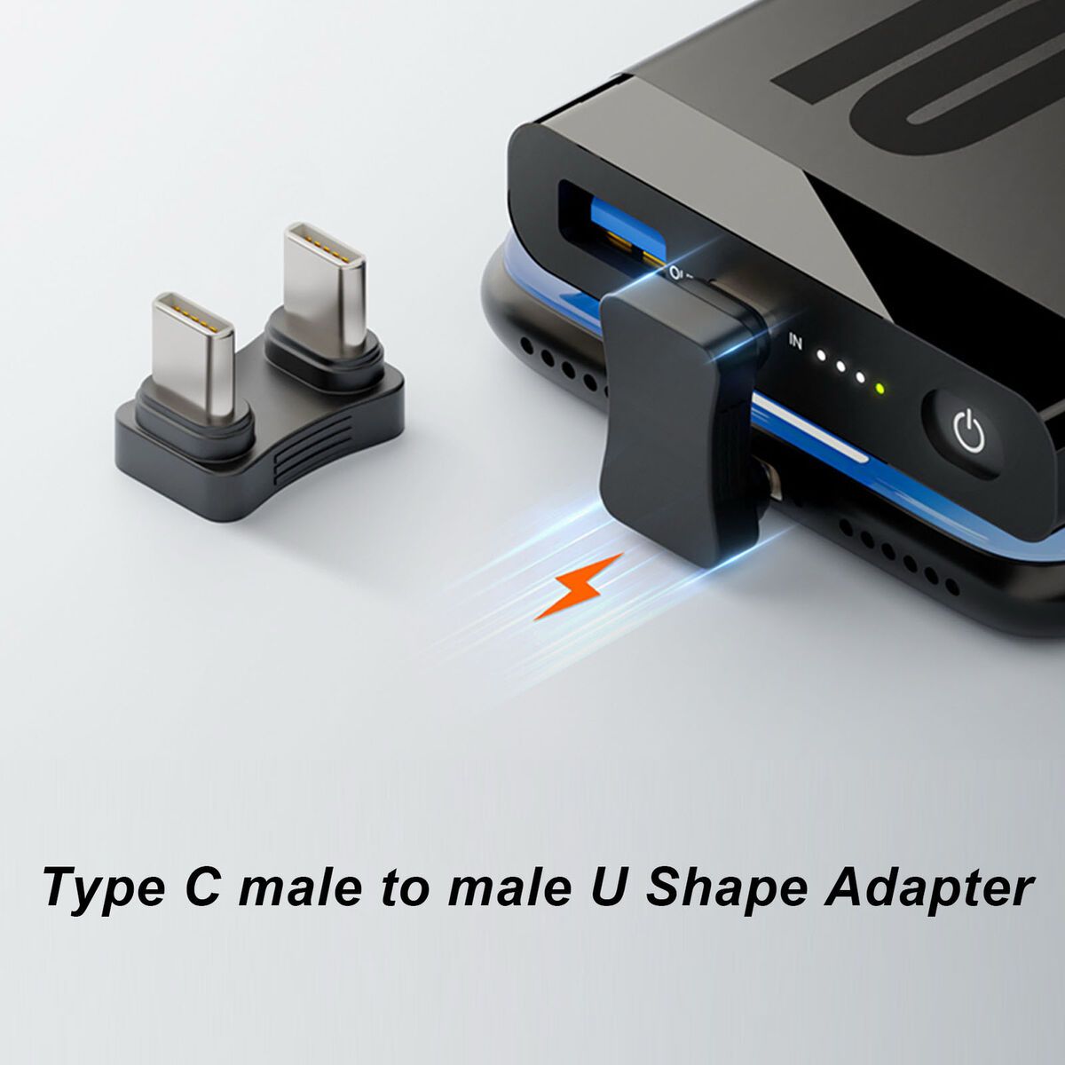 USB C U Shape Adapter 180 Degree USB C Adapter Male To Male