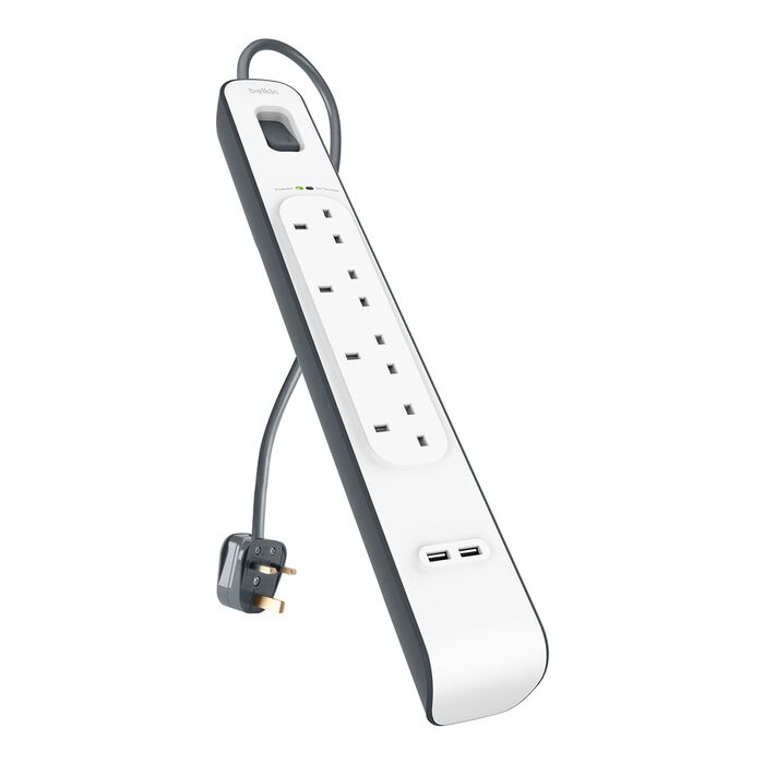 Belkin 2.4 Amp 2 USB Charging 4-outlet Surge Protection Strip