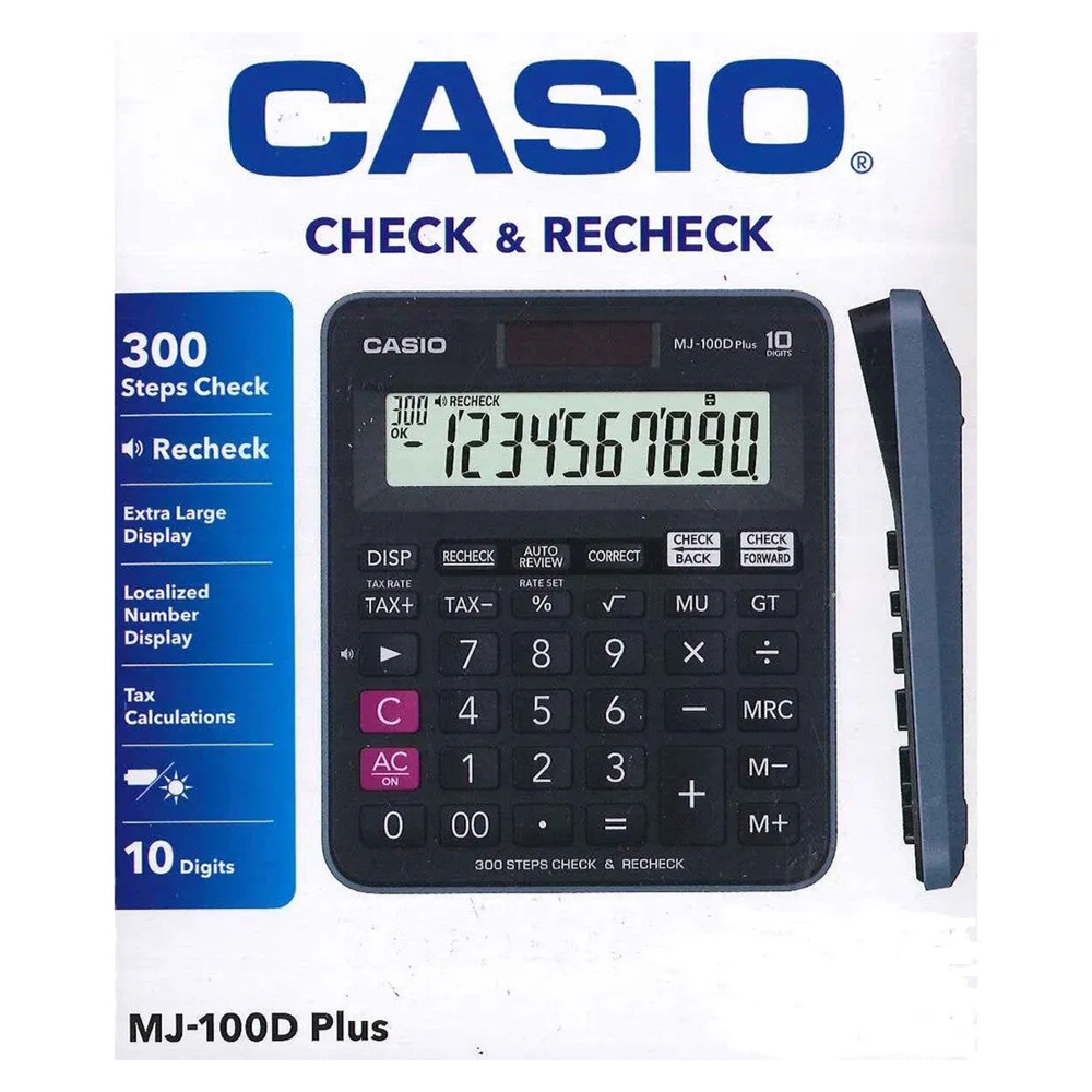 Casio Calculator Check & Recheck MJ-100D Plus