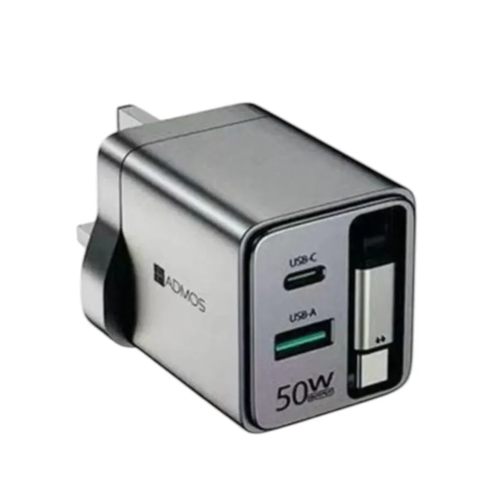 Admos Travel Charger 50w Pd Qc3.0 With Pd Cable 25w