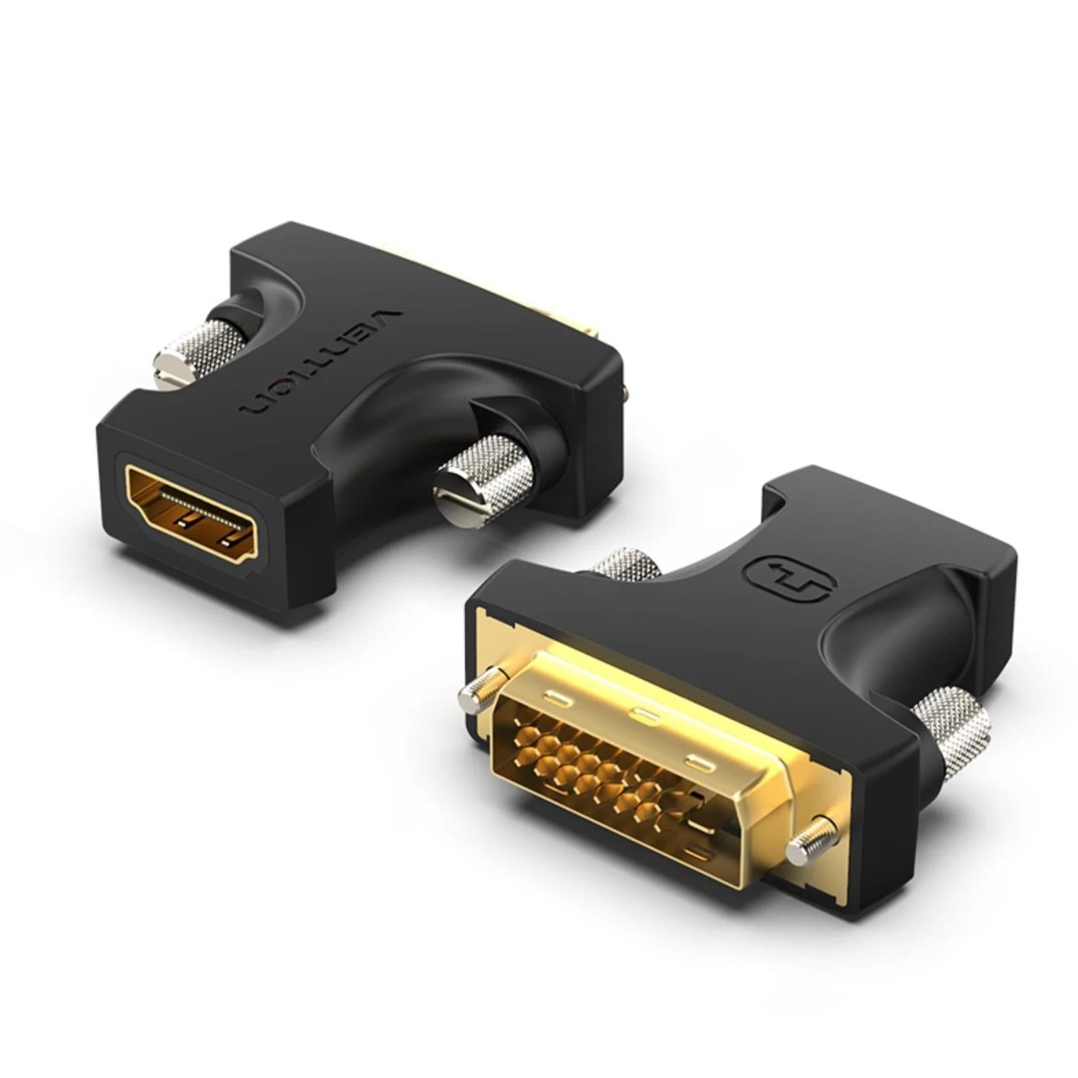 VENTION DVI-D(24+) Male to HDMI Female Adapter Black