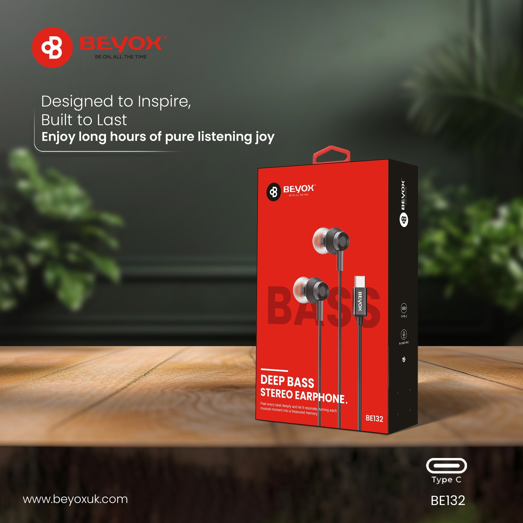 BEYOX DEEP BASS STEREO EARPHONE BN132