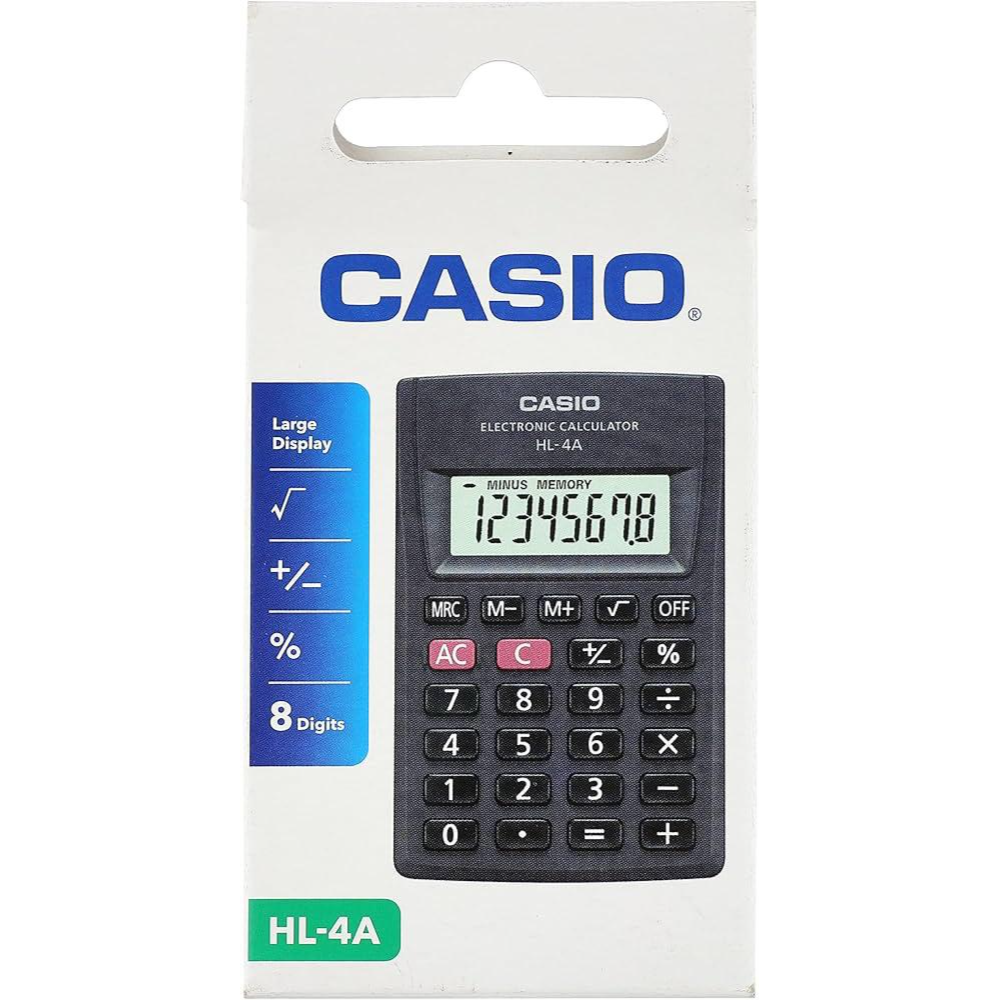 Casio Hl-4a-w-dh Portable Calculator - 8 Digits