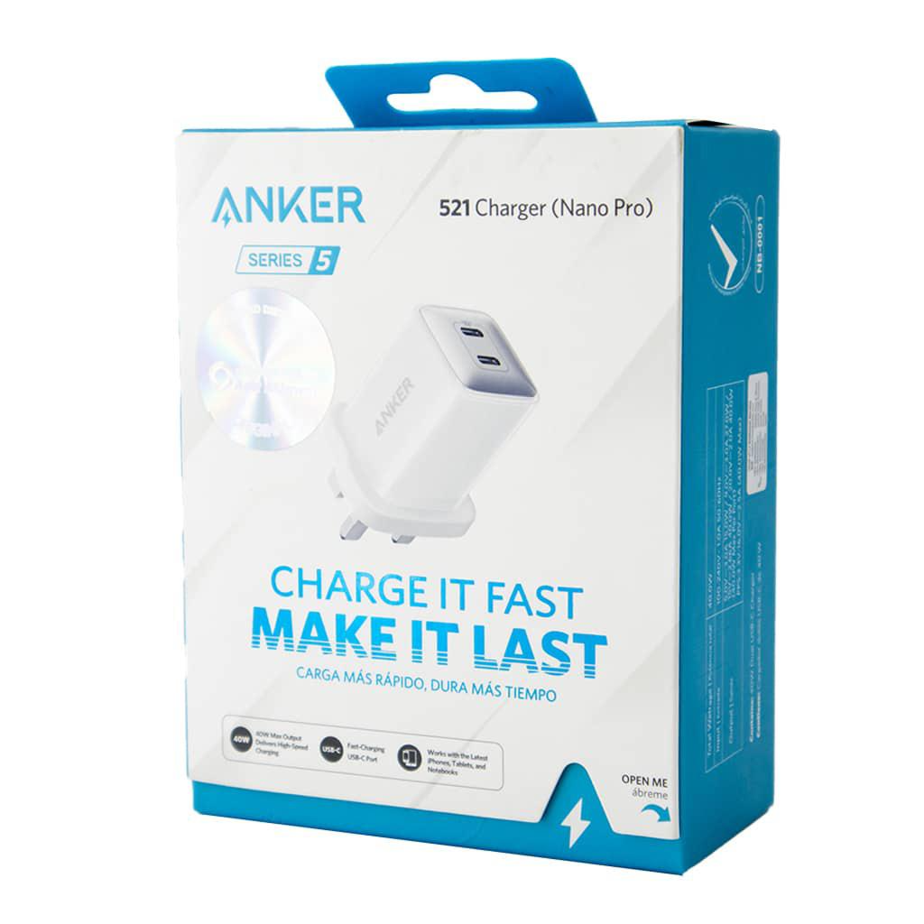 Anker White 40 Watt Dual-Port Type-C Wall Charger