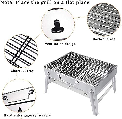 BBQ grill  Portable Lightweight Simple Charcoal Grill Perfect Foldable Premium BBQ Grill for Outdoor Campers Barbecue Lovers Travel Park Beach Wild
