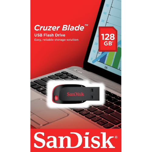 Sandisk 128Gb Cruzer Blade Usb 2.0 Flash