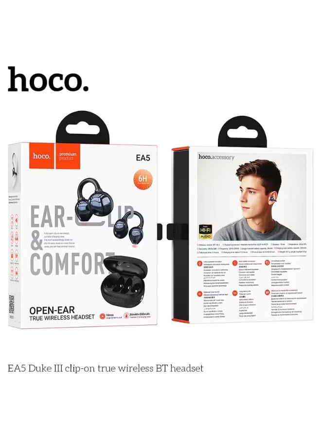 Hoco Ea5 Ear Clip And Comfort Open Ear True Wireless Headset