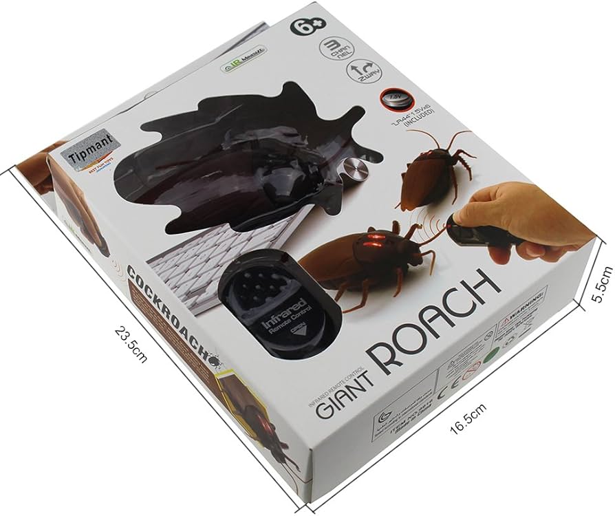 INFRARED Remote Control Giant Roach Cockroach Insect Car Realistic Animal Fake Electric Kids Prank Tricky Toy for Halloween Christmas  Cockroach