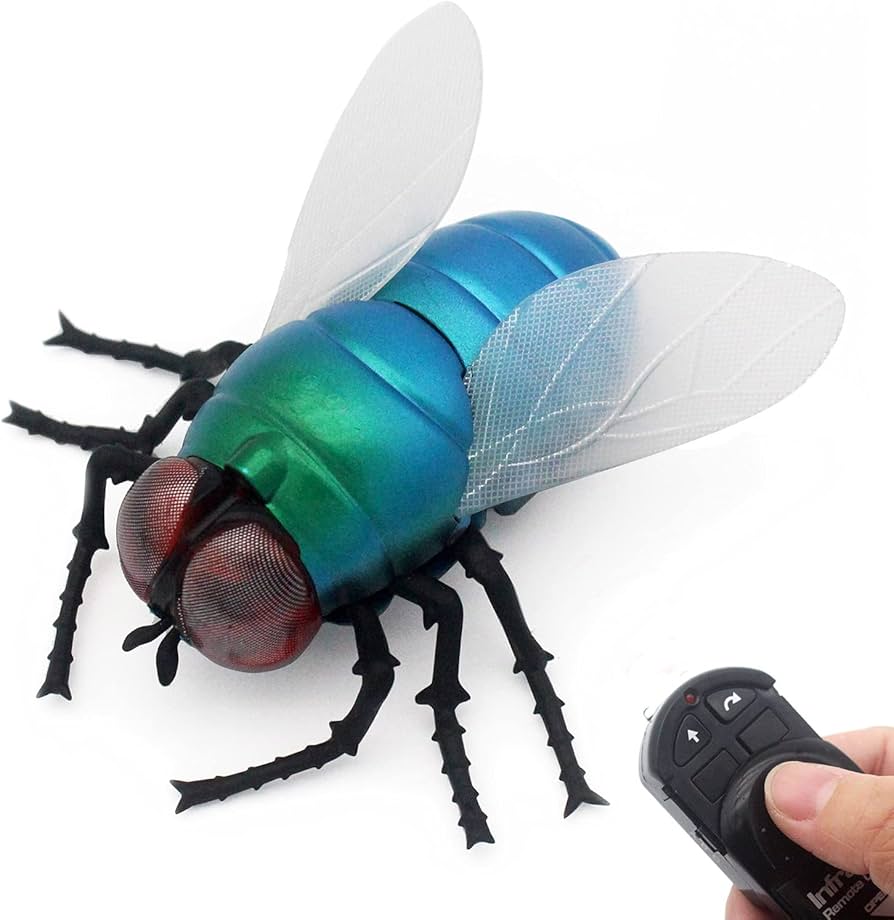 INFRARED Remote Control Giant fly muscidae Insect Car Realistic Animal Fake Electric Kids Prank Tricky Toy for Halloween Christmas  muscidae