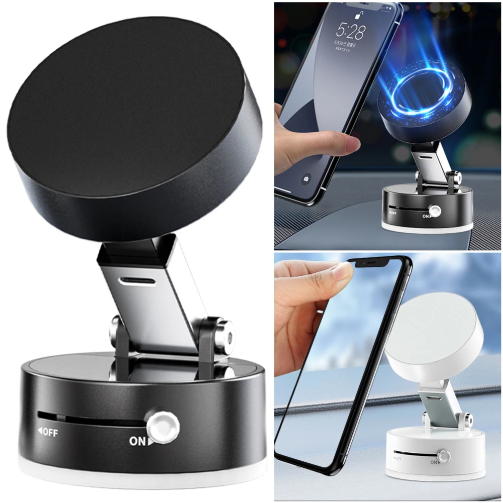 Vacuum Suction Phone Holder Dual Sided Magnetic Mount