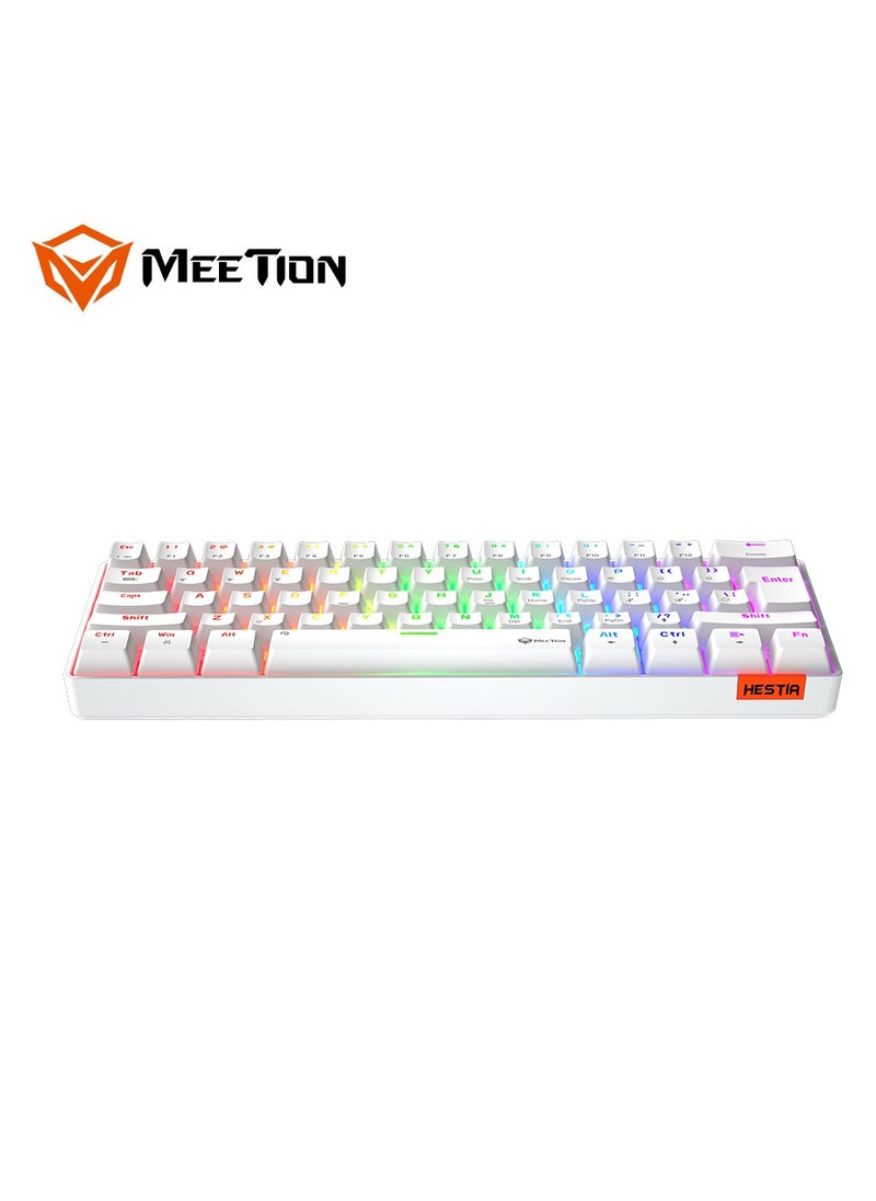 MEETION Dual Mode Bluetooth 60% Gaming Keyboard MK005BT WHITE