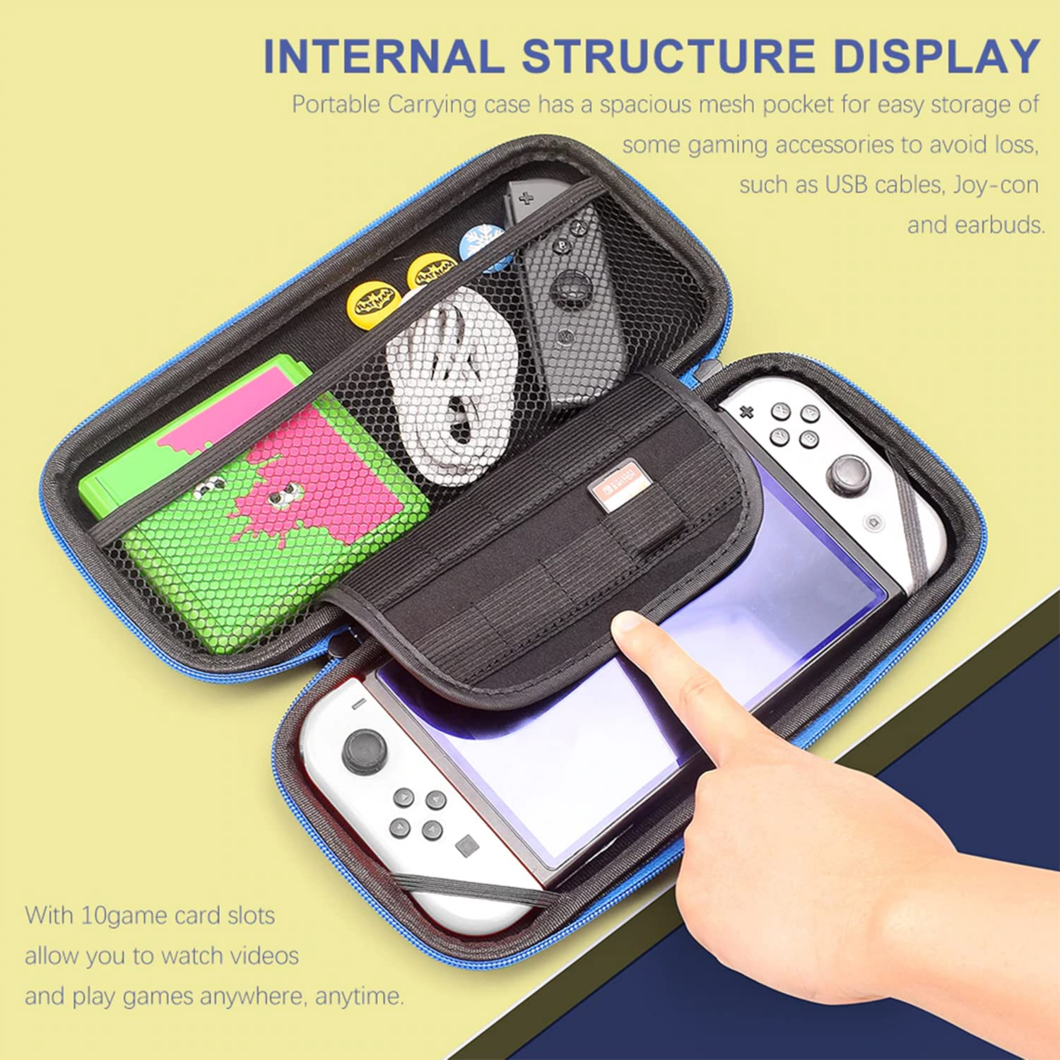 Nintendo Switch 2 Storage Bag With Stand, 2Nd Generation Multifunctional, Large Capacity, Can Be Handheld-BLUE