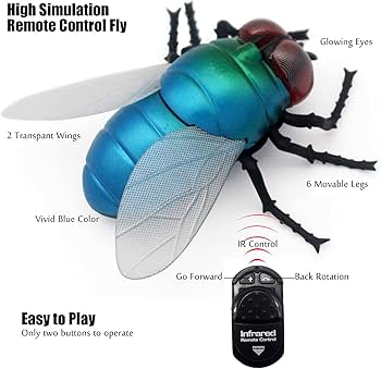INFRARED Remote Control Giant fly muscidae Insect Car Realistic Animal Fake Electric Kids Prank Tricky Toy for Halloween Christmas  muscidae