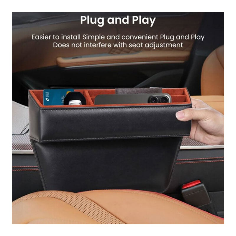 Zhuse Car Seat Console Organizer Storage Box With Cup Holder