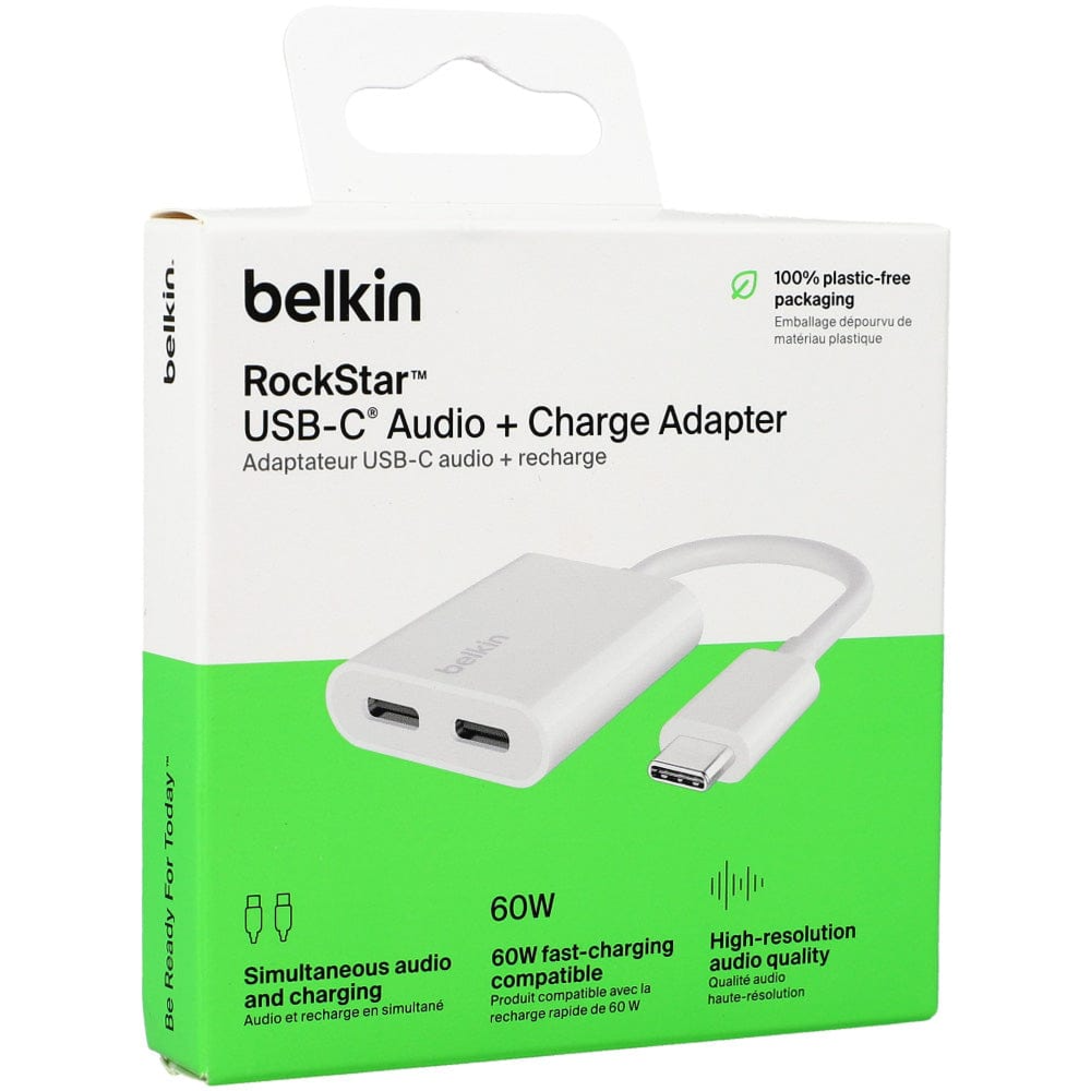 Belkin USB-C Audio + Charge Adapter 60w White