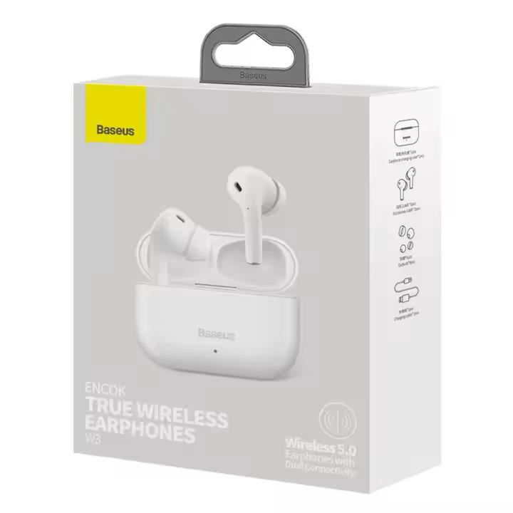 Baseus W3  Earphones White
