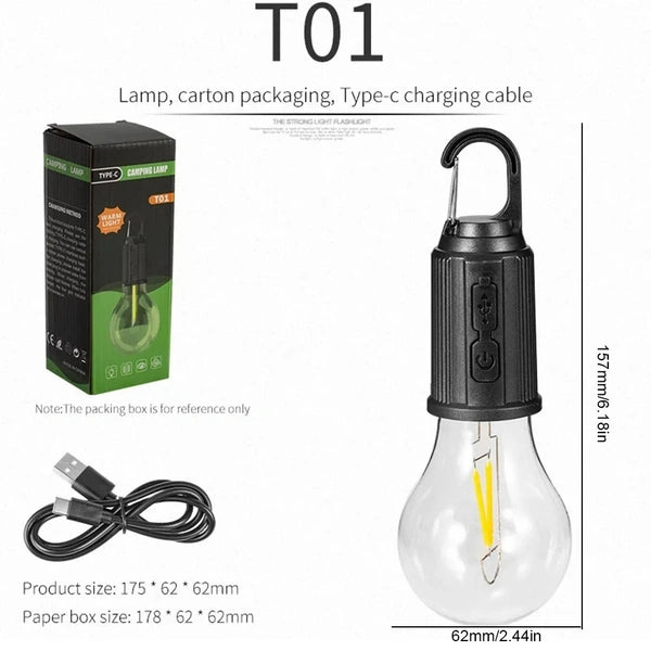 Camping Lamp Solar charging Warm Light Type C-T01-B