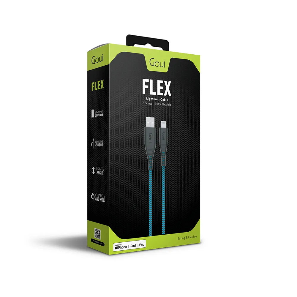 Goui Flex USB to Lightning Cable 1.5M – Blue