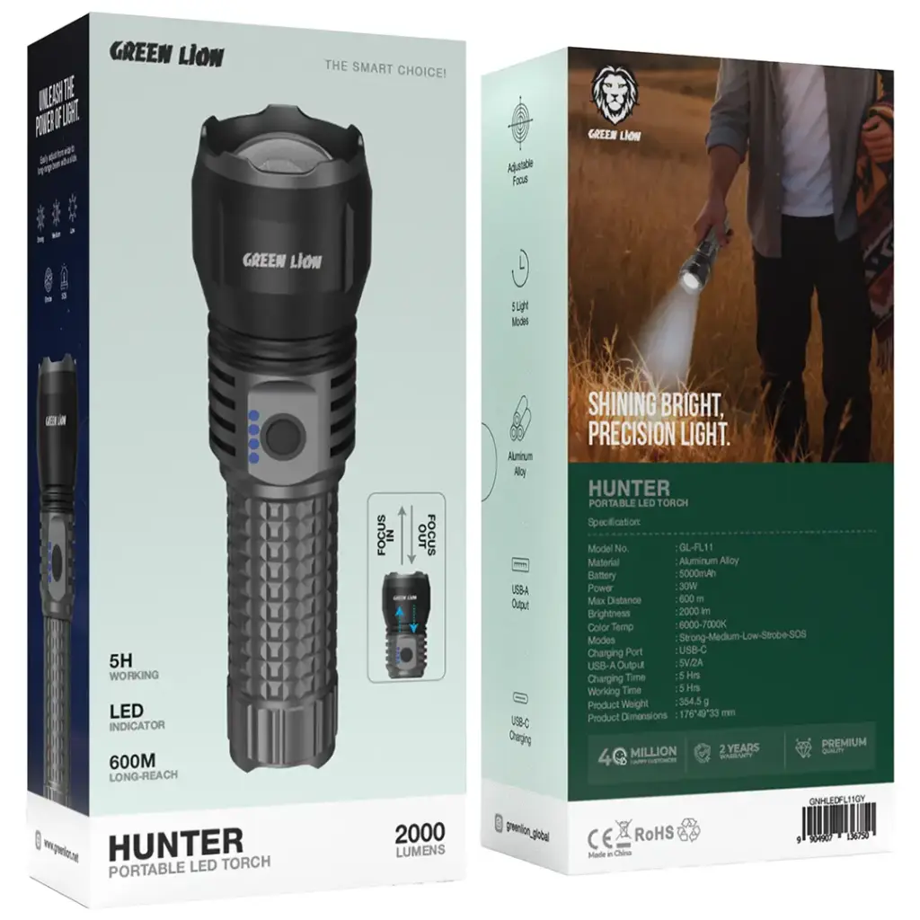 Green Lion Torch Hunter Portable LED Flashlight