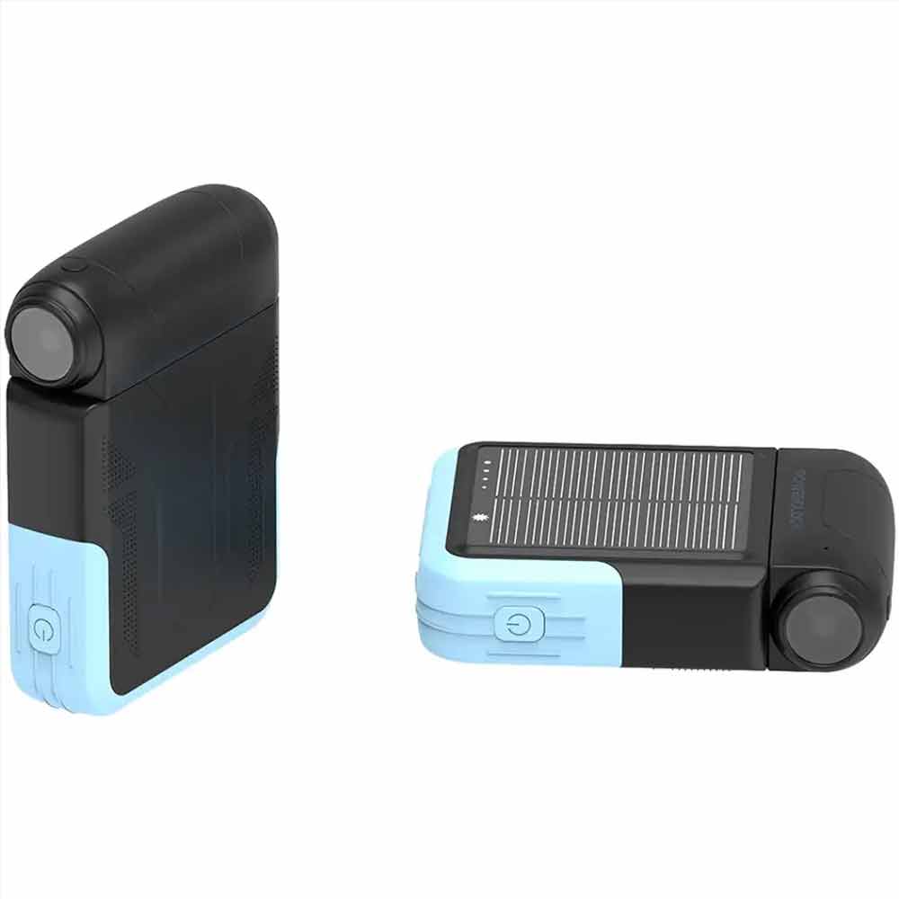 Powerology Sante 10000mAh Solar Power Bank with Detachable Flashlight Black