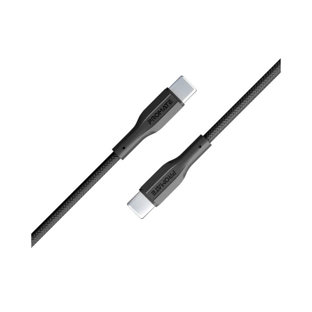 Promate USB-C to USB-C Cable, Premium 60W Power Delivery Fast Charging Type-C Cable