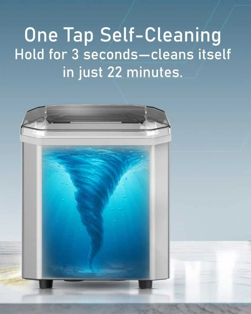 Moxedo Electric Countertop Automatic Ice Maker Machine 1.2L with Hand Scoop & Self Cleaning Function