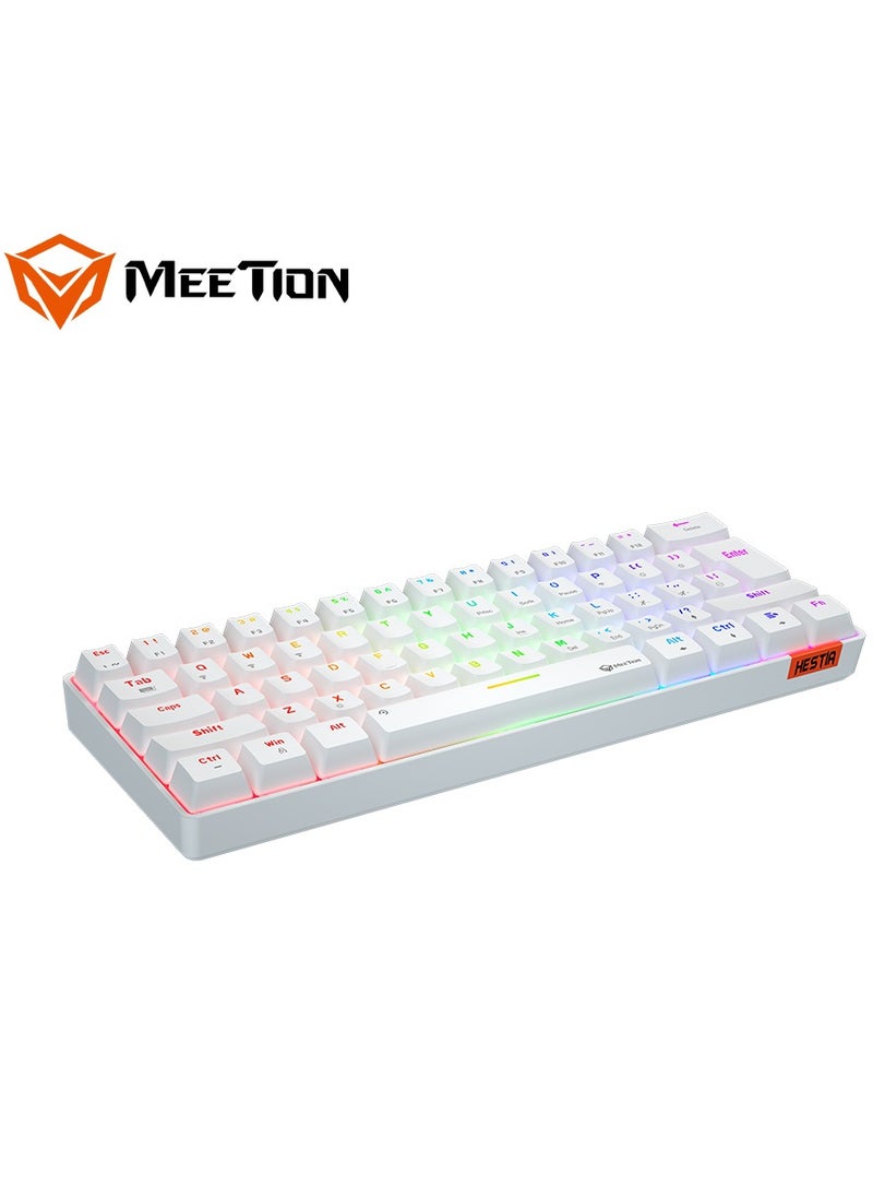 MEETION Dual Mode Bluetooth 60% Gaming Keyboard MK005BT WHITE
