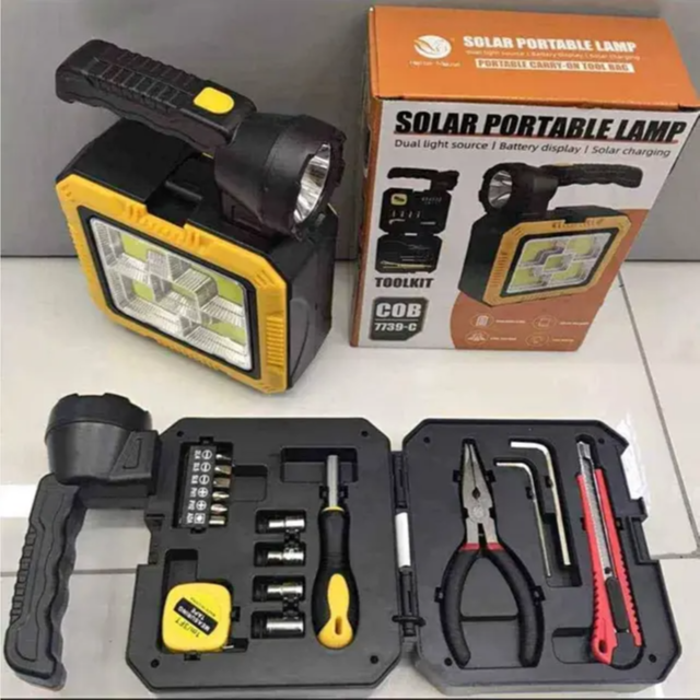 Solar Portable Lamp With Tool Kit Gob 7739-c