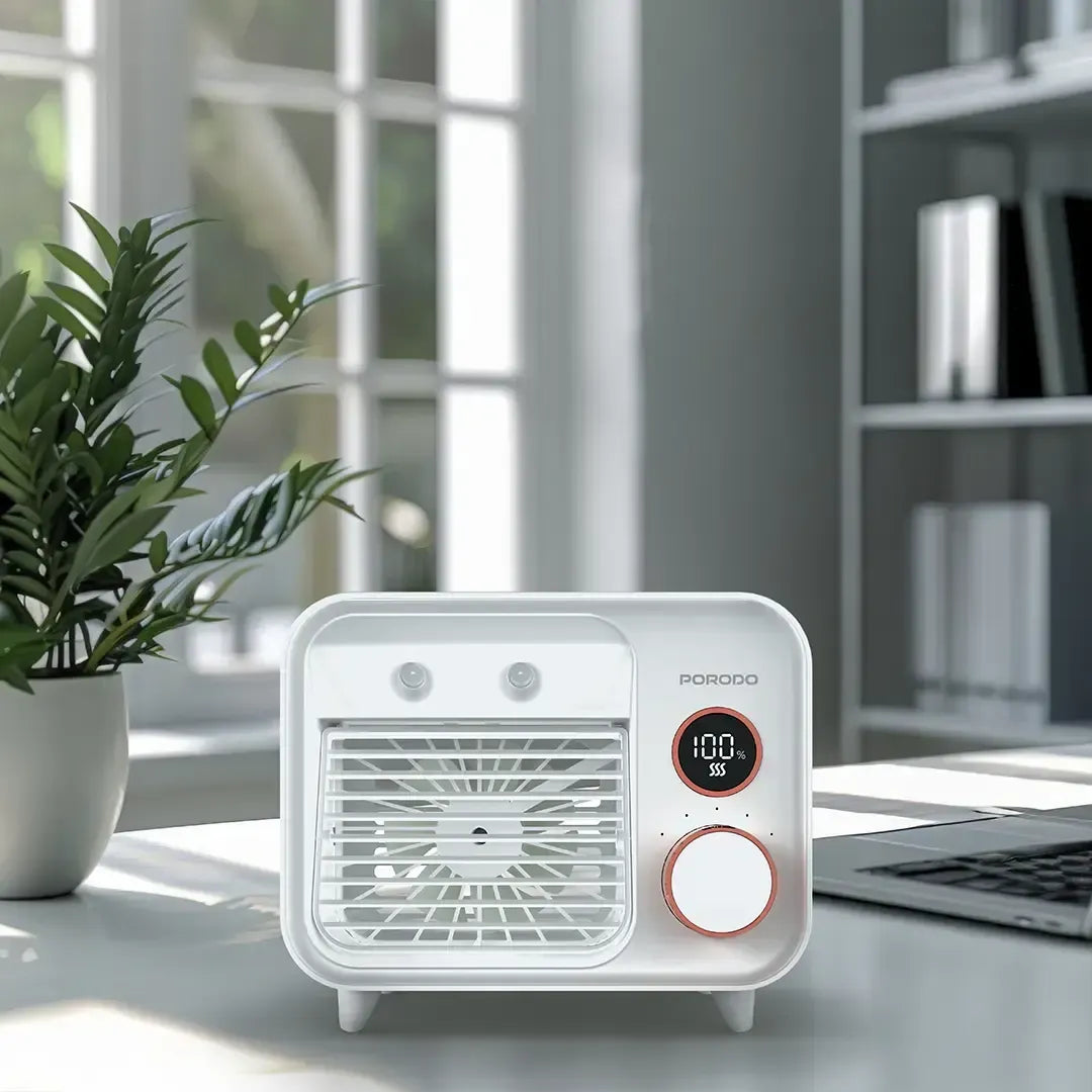 Porodo Lifestyle Mini Mist Fan Desktop Air Cooler White