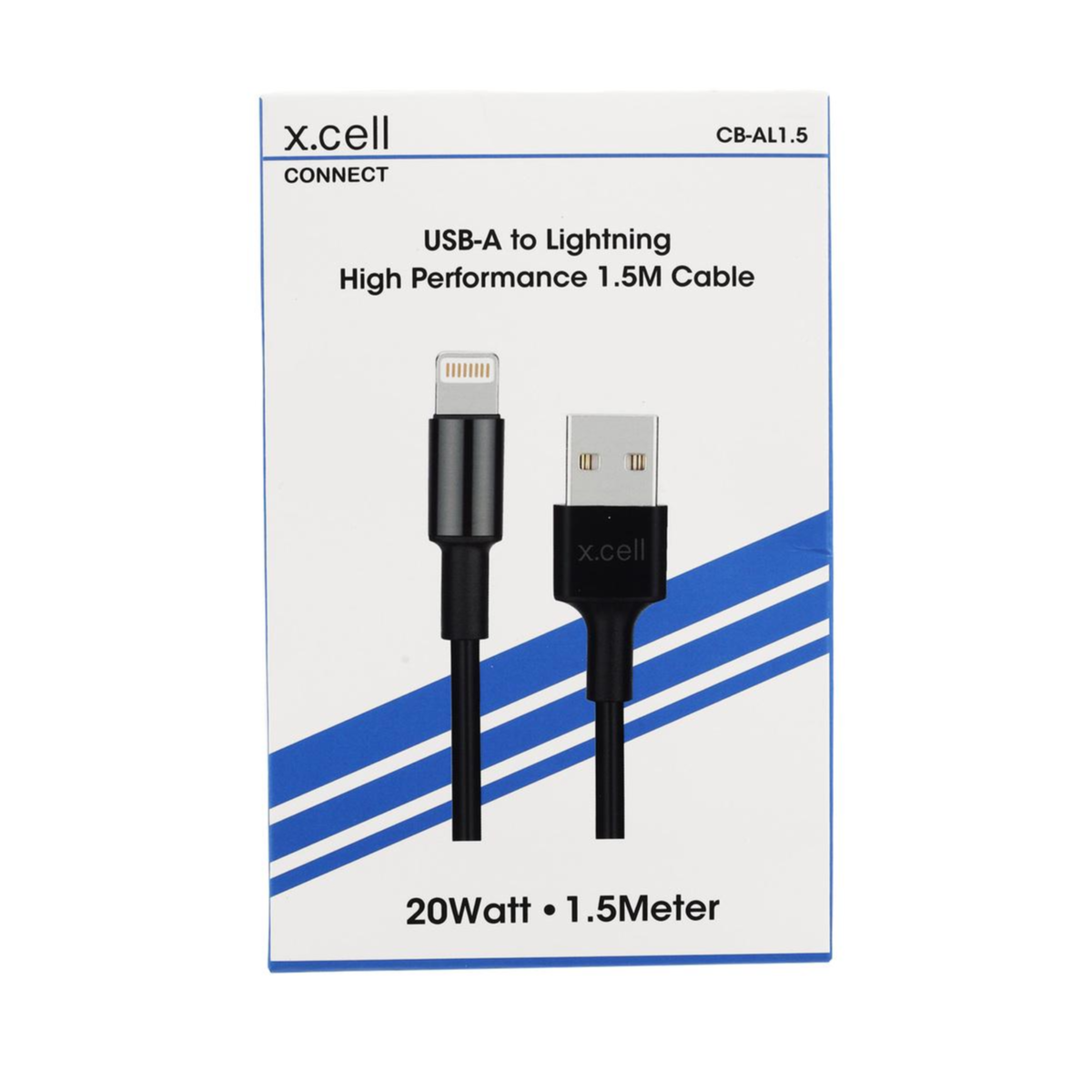 X.Cell USB-A To USB-C Cable 1.5m - White/Black