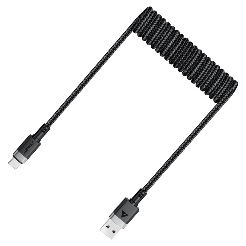 ACEFAST C14-04 USB-A to USB-C spring charging data cable 1.2m