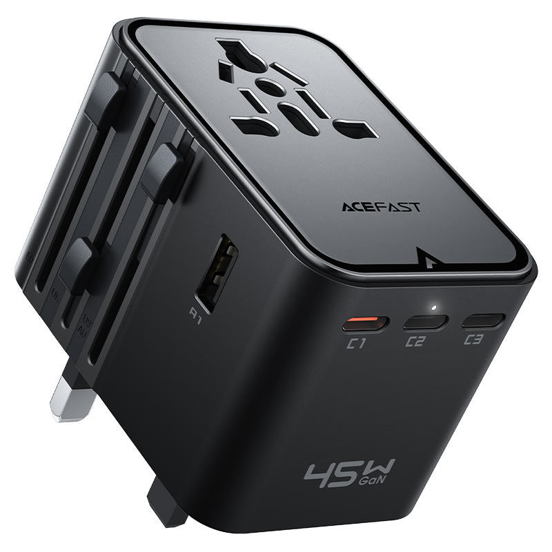 ACEFAST  TRAVEL PLUG ADAPTER UNIVERSAL SOCKET +5 PORTS 2500W+45W GaN