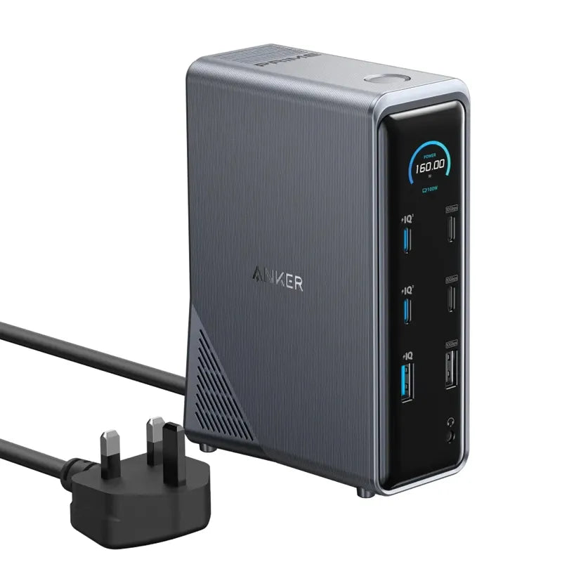 Anker Prime Docking Station ( 14-in-1, Dual Display, 160W ) Gray