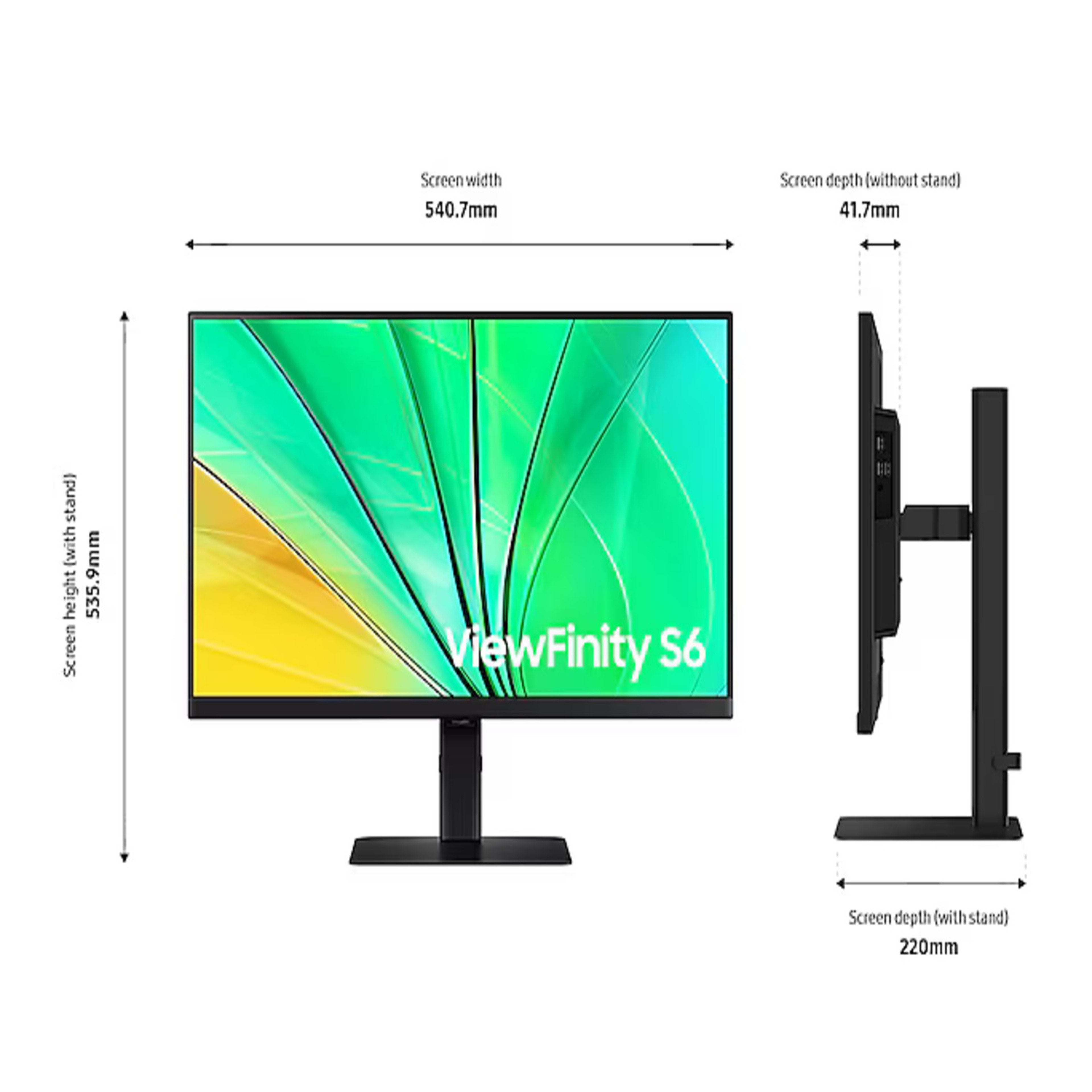 Samsung 24 Inch S24D606EAM QHD ViewFinity S6 High Resolution Monitor