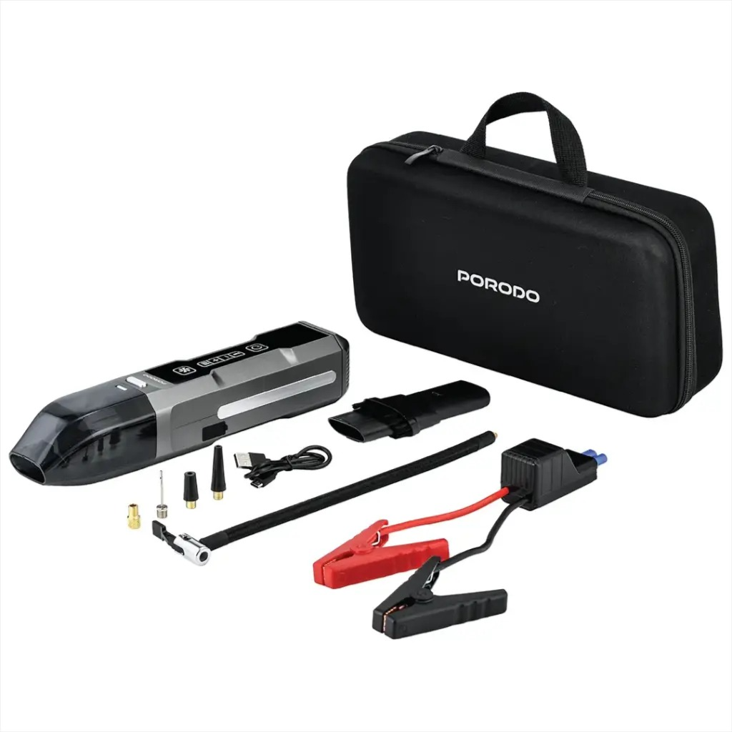 Porodo Ignatov Jump Starter & Air Pump with Handheld Vacuum & USB-C Recharge