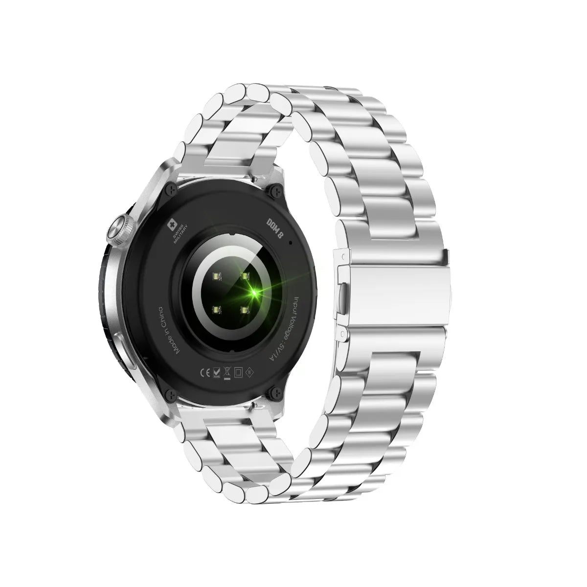 Swiss Military DOM 8 Smartwatch with Silver Strap and Black Watch Ring