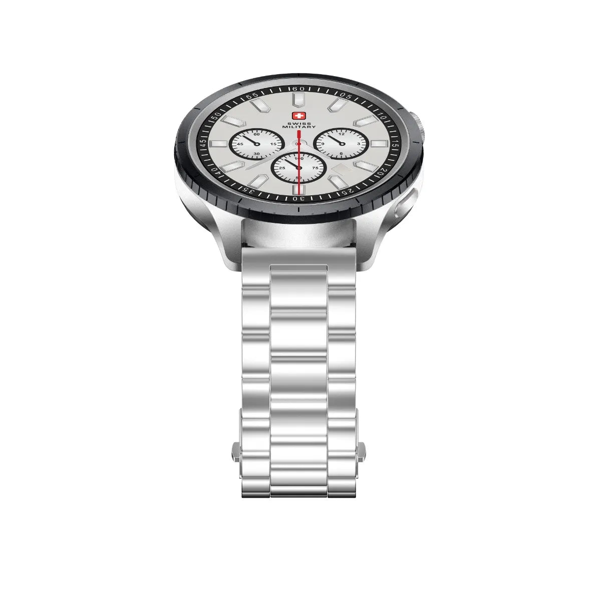 Swiss Military DOM 8 Smartwatch with Silver Strap and Black Watch Ring