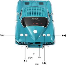 Vintage Car Toys with Bluetooth Speaker WS-1969 -Blue