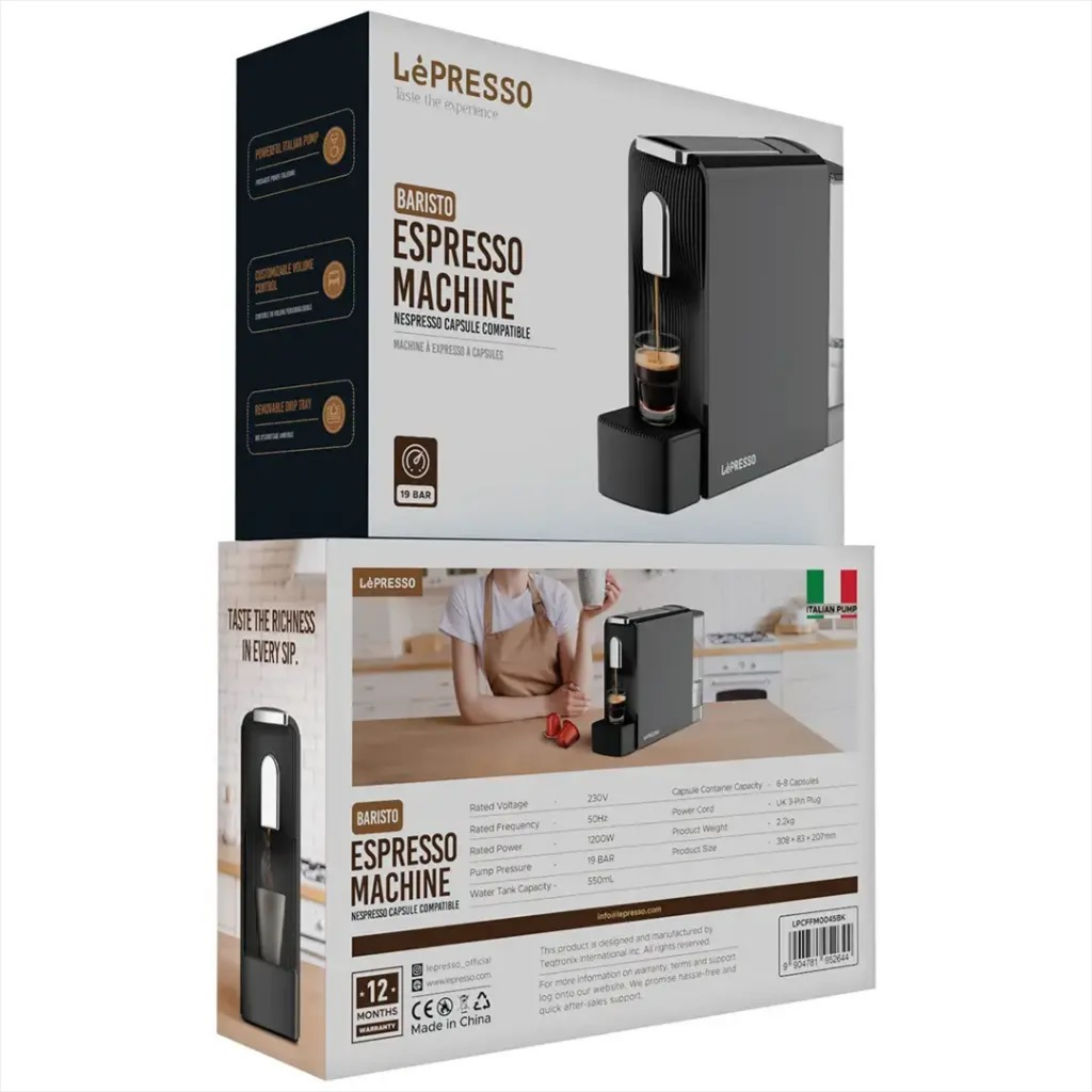 Lepresso Baristo Espresso Machine Nespresso Capsule Compatile - Black (Lpcffm0045Bk)