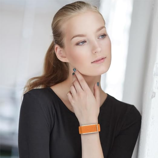 Porodo Track Fit Smart Fitness Band, Ip68 Water Resistant, Long Life 30-days Battery, Heart Rate Track, Blood Oxygen, 128 Sports Modes, Stress Monitor, Weather Forecast, (Orange Nylon Strap Included) Black
