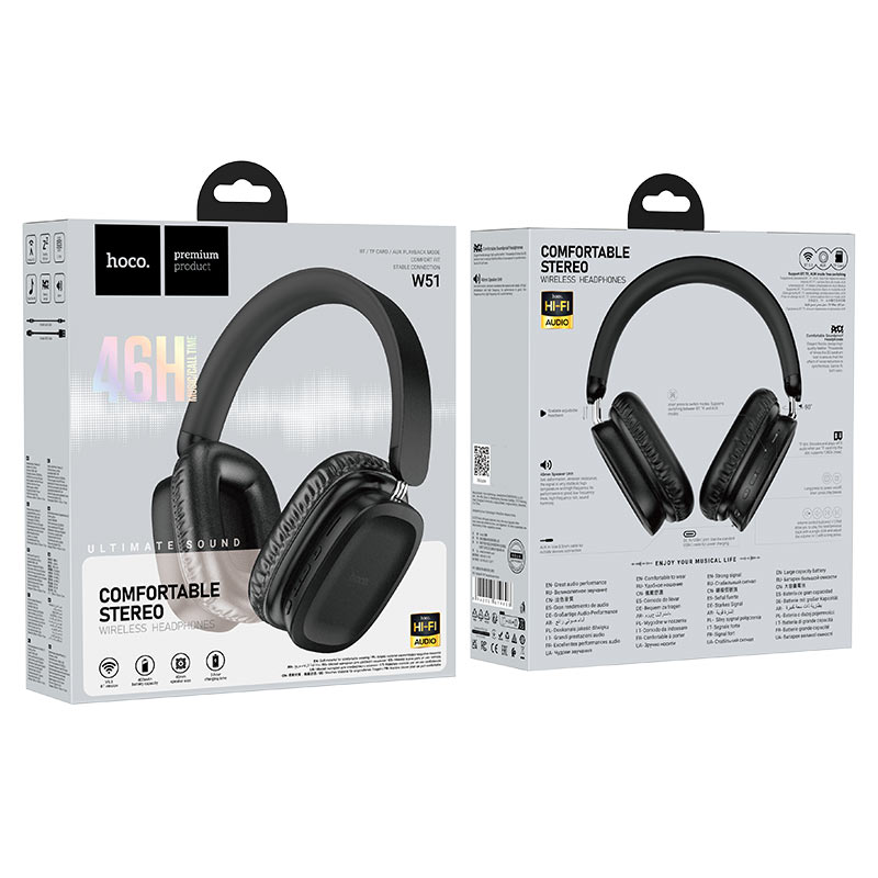 Hoco W51 Delightful Wireless Headphones - Black
