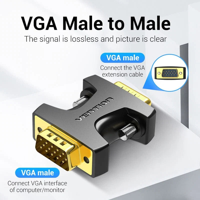 VENTION  VGA Male to VGA Male Adapter Black
